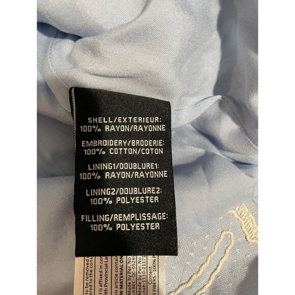 Bagatelle New York Quilted Light Blue Jacket With Embroidered Floral Size Medium - Picture 7 of 9